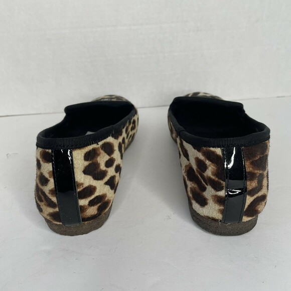 Tory Burch Billy Hair Calf Leopard Print Flats Shoes NIB Size 5 - Picture 6 of 10